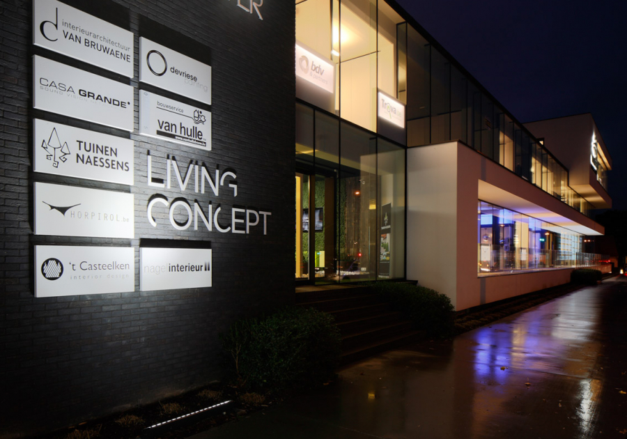aangelichte logo panelen - Neon Elite - Vlaemynck Business Center