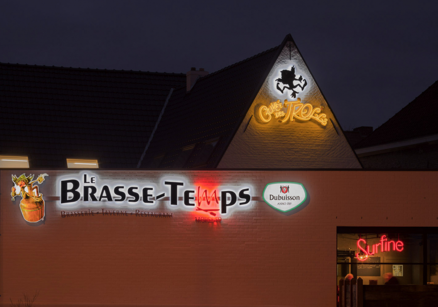 indirect verlichte doosletters - lichtkast - Neon Elite - Le Brasse-Temps